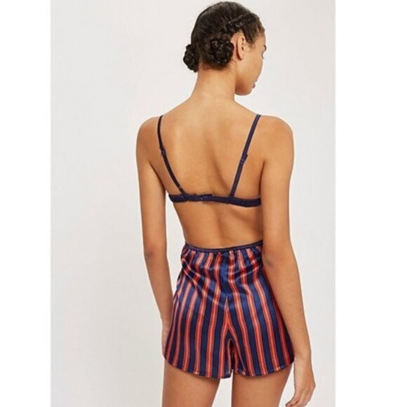 Topshop Satin Stripe Bralet - Picture 2 of 8